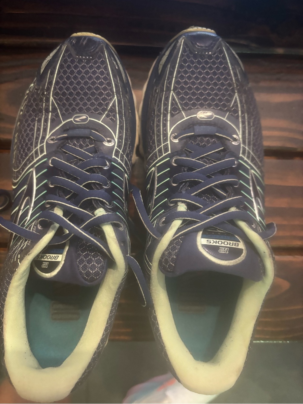 Brooks Glycerine 12 Navy and Mint Running Shoes